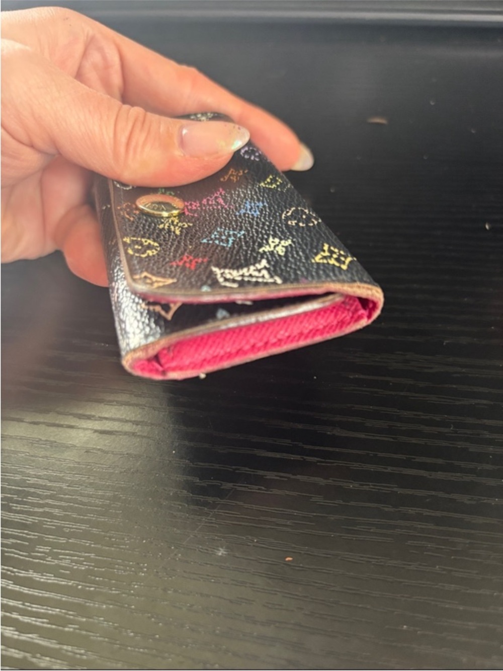 ✨Authentic Louis Vuitton Black Multicolor Monogram Multicles 4 Key Case Wallet✨ - Picture 2 of 16
